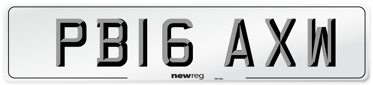 PB16 AXW Number Plate from New Reg